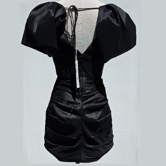 NWT FOR LOVE AND LEMONS SINGRID BLACK PLEATED MINI DRESS SIZE XS - Picture 8 of 10